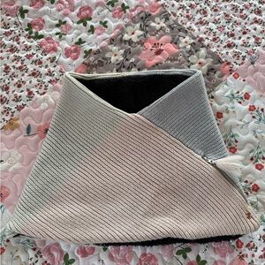 Pink, blue and green knit scarf